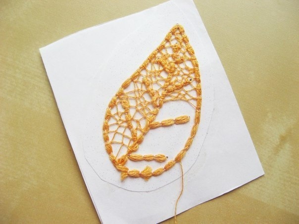 Игольное кружево. Скелетированные листья.