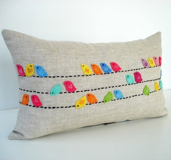 Подушки с аппликацией. Идеи для вдохновения.
