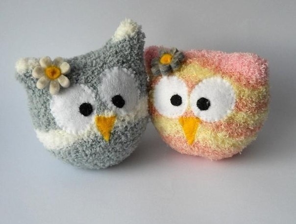 Совушки из махрового носка