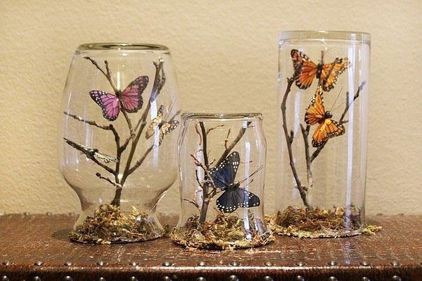 Мастерим интерьерные композиции с искусственными бабочками