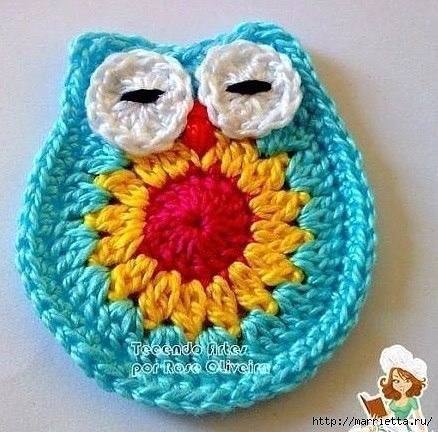 Сумочка - авоська с совушками крючком