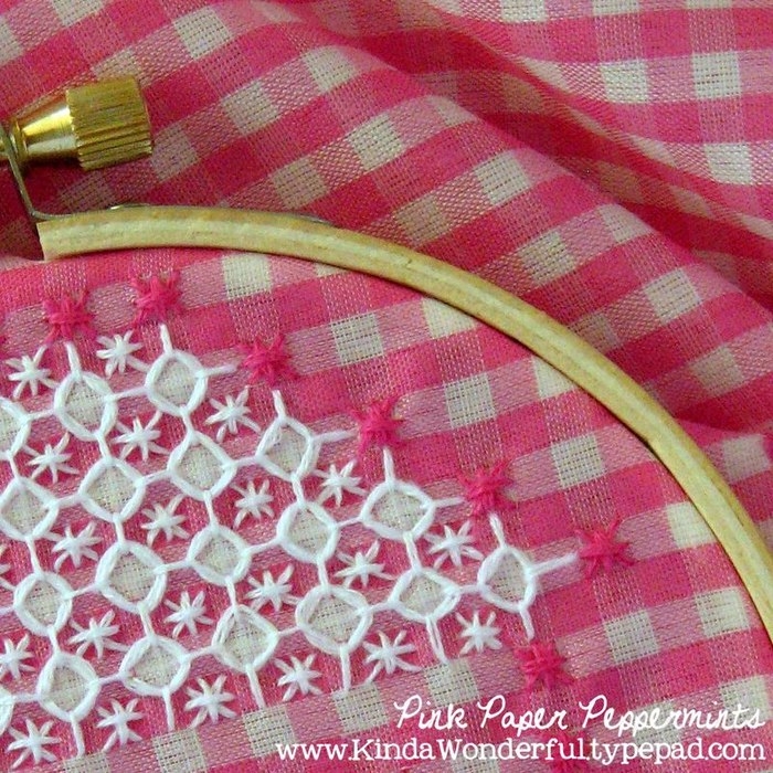 Вышивка виши или цыплячьи лапки