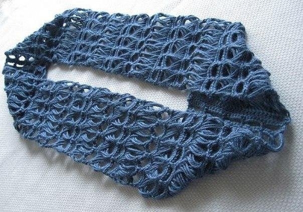 Ажурный снуд. Перуанское вязание