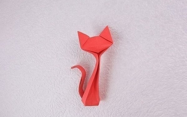 Кошечка в технике оригами