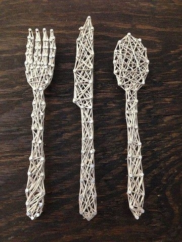 Идея для панно. С помощью гвоздей и ниток.