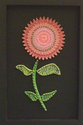 Идея для панно. С помощью гвоздей и ниток.