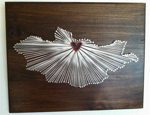 Идея для панно. С помощью гвоздей и ниток.
