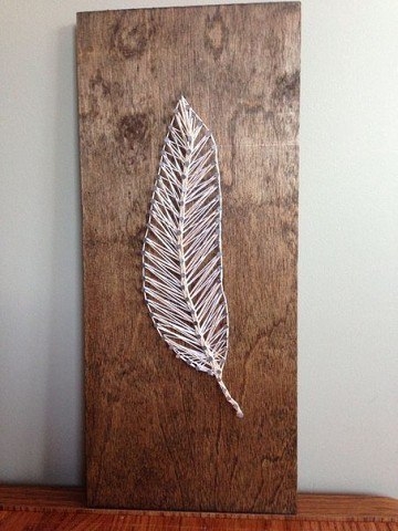 Идея для панно. С помощью гвоздей и ниток.