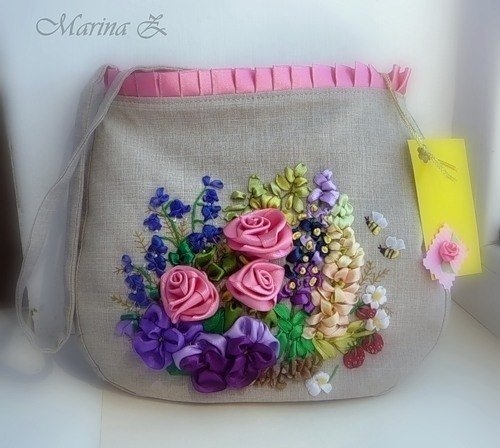 Вышивка лентами - красивые идеи