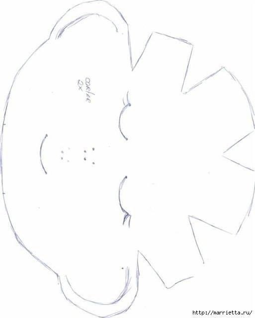 Выкройка для пошива тряпичных пупсов