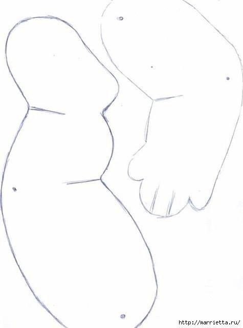 Выкройка для пошива тряпичных пупсов