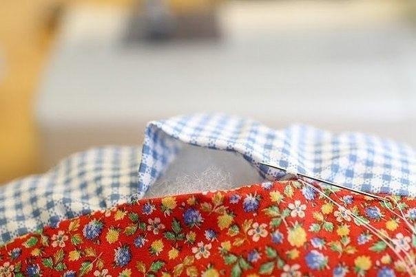 Сидушка -подушка из лоскутков ткани