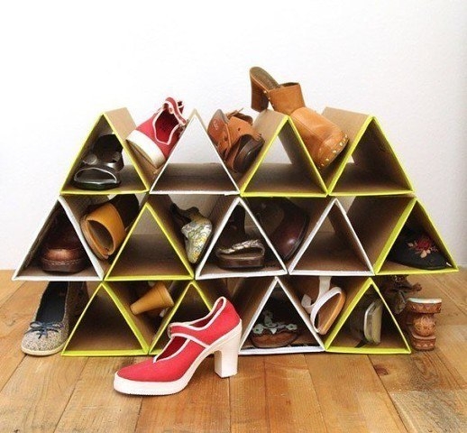 Подставка для обуви из обычного картона