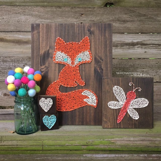 Стринг-арт! Все, что нужно - это нитки и гвозди