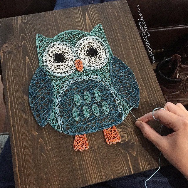 Стринг-арт! Все, что нужно - это нитки и гвозди