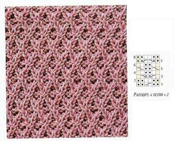 В копилку мастерицы: Узоры из перекрещенных петель,спицы