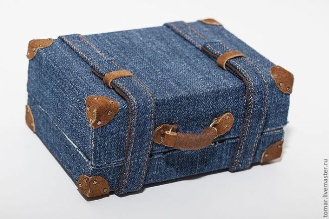 Чемоданы — переделки из джинсов