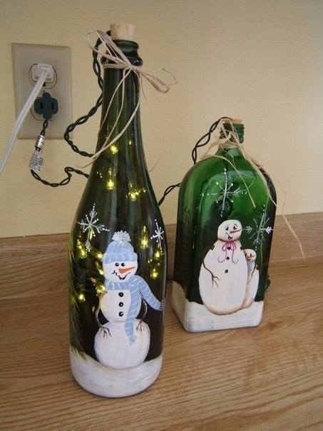 Идеи новогоднего декора бутылок