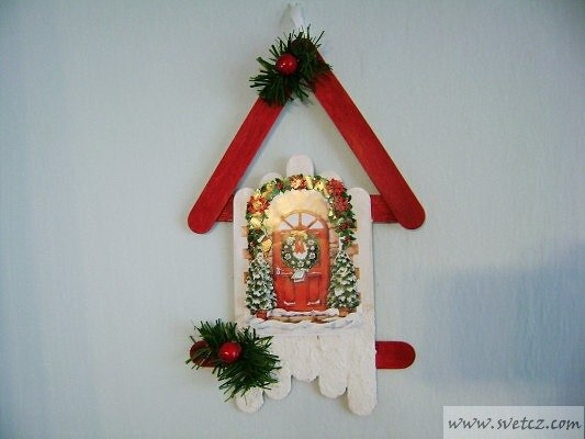 Новогодние поделки с детьми из деревянных палочек.