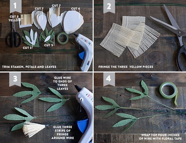 Пион из гофробумаги.  ШАБЛОНЫ лепестков и листьев