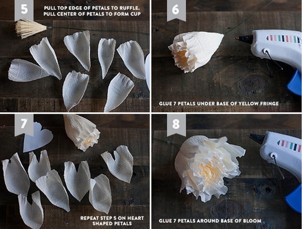 Пион из гофробумаги.  ШАБЛОНЫ лепестков и листьев