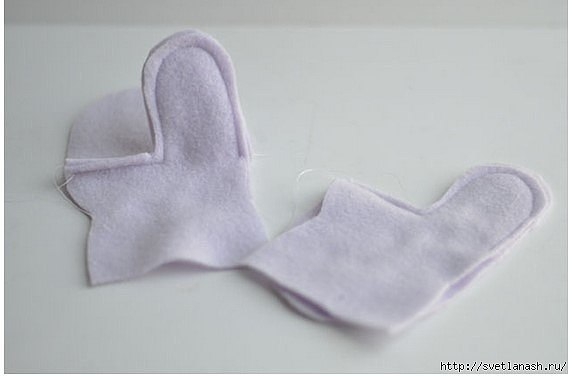 Двусторонние варежки из флиса