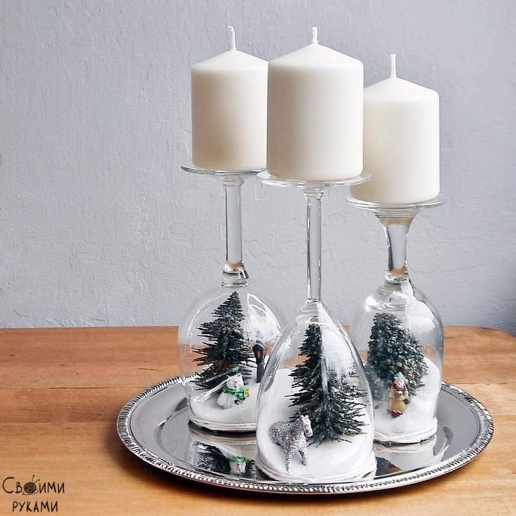 Новогодний декор с помощью бокалов Новогодний декор с помощью бокалов