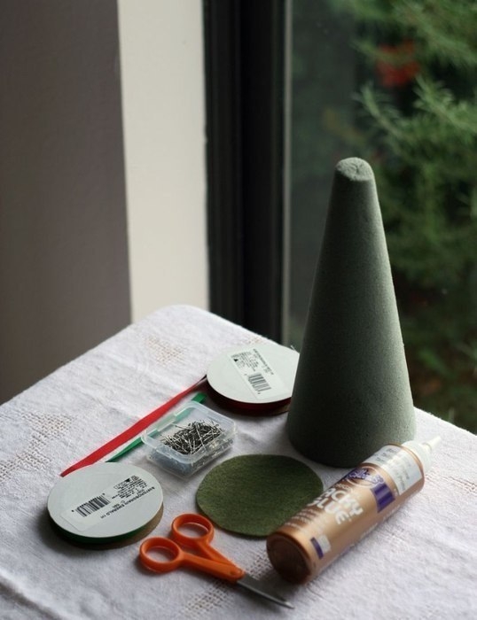 Пора! Мастерим елочку из лент