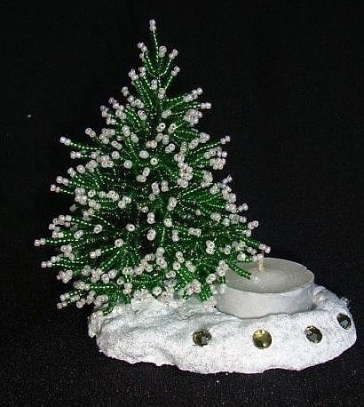 Мастер-класс по зимней елочке из бисера.