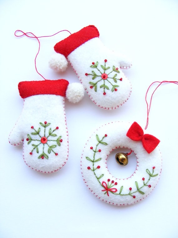 Игрушки из фетра на елочку