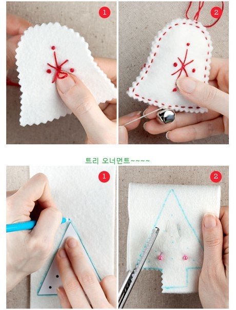 Игрушки из фетра на елочку