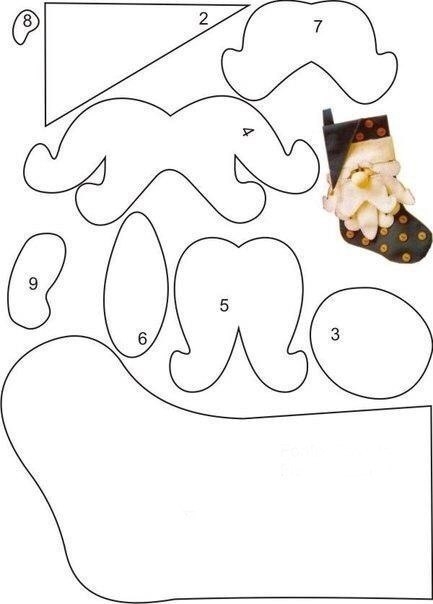 Новогодние сапожки из фетра. Идеи и выкройки.