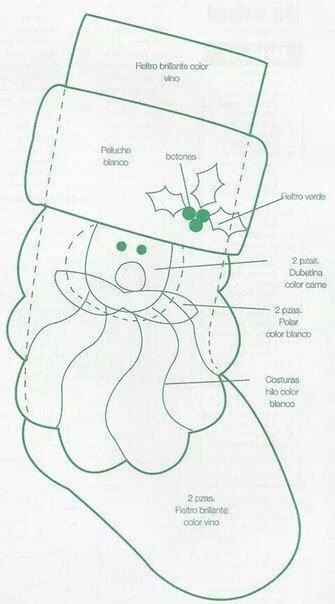 Новогодние сапожки из фетра. Идеи и выкройки.