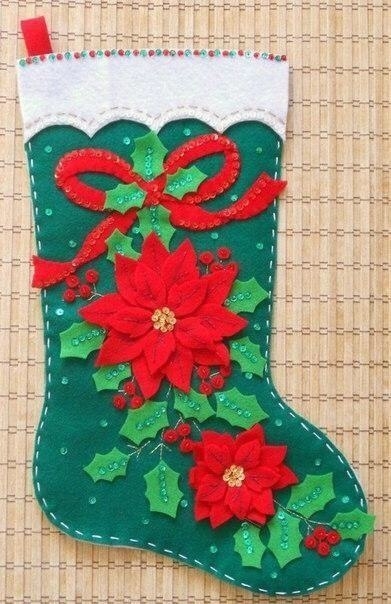 Новогодние сапожки из фетра. Идеи и выкройки.