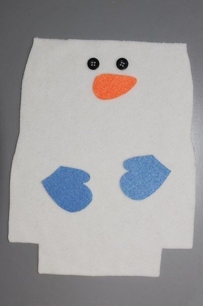 Новогодний снеговик-мешочек для сладостей за 20 минут