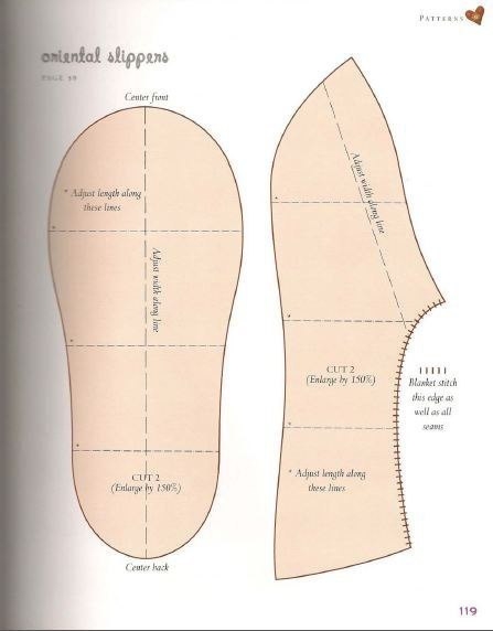 Тапочки с выкройками