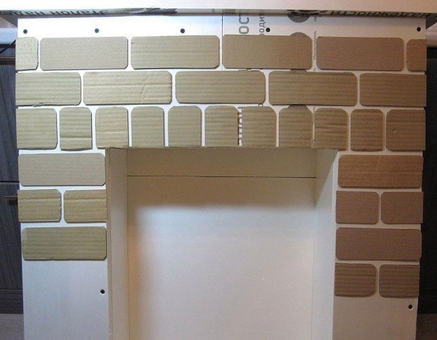 Новогодний фальш-камин с имитацией кирпичной кладки