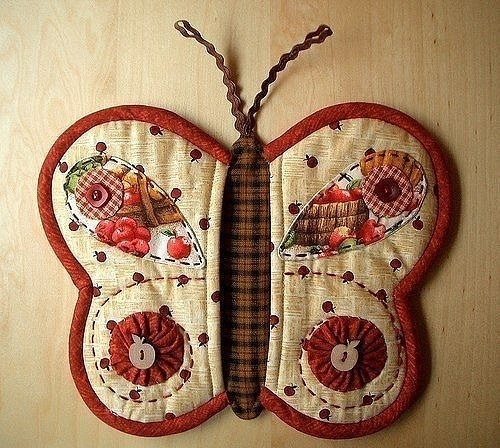 Шьём прихватку в виде бабочки. Красиво и практично!