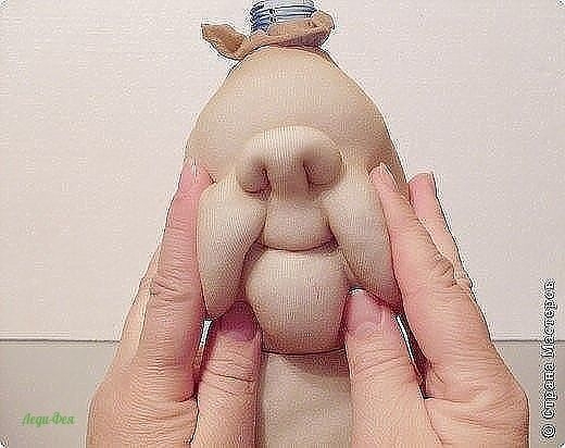 Кукла из бутылки и капронового носка