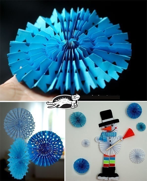 Зимние поделки из бумаги. Творим с детьми.
