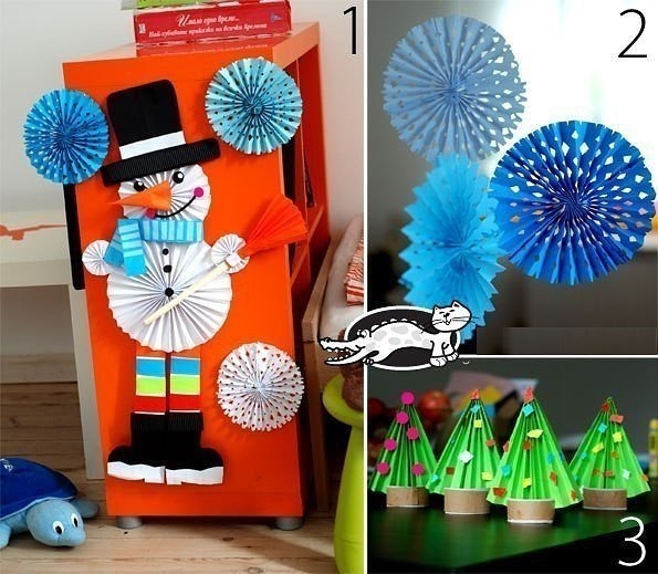 Зимние поделки из бумаги. Творим с детьми.