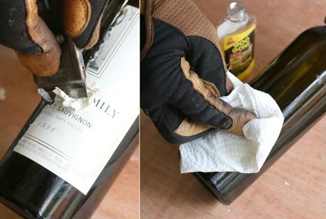 Потрясающая иллюминация с помощью гирлянд и красивых стеклянных бутылок