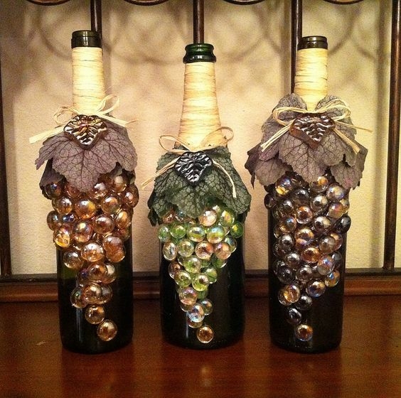 Оформление бутылки вина