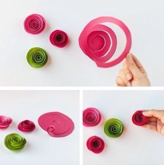 Очень простая техника создания цветов из бумаги