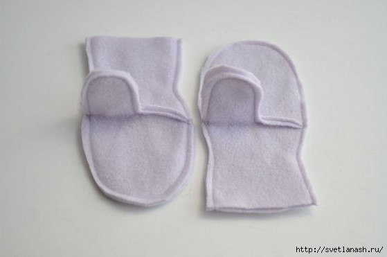 Как сшить двухсторонние варежки из флиса. Фото МК.