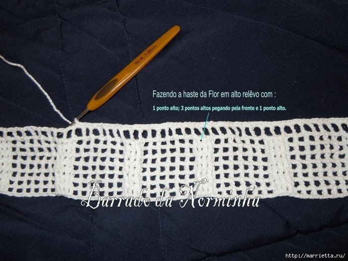 Красивая цветочная обвязка края полотенца крючком