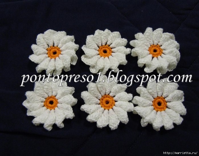 Красивая цветочная обвязка края полотенца крючком