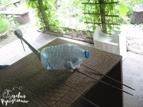 Садовая скульптура своими руками Аист