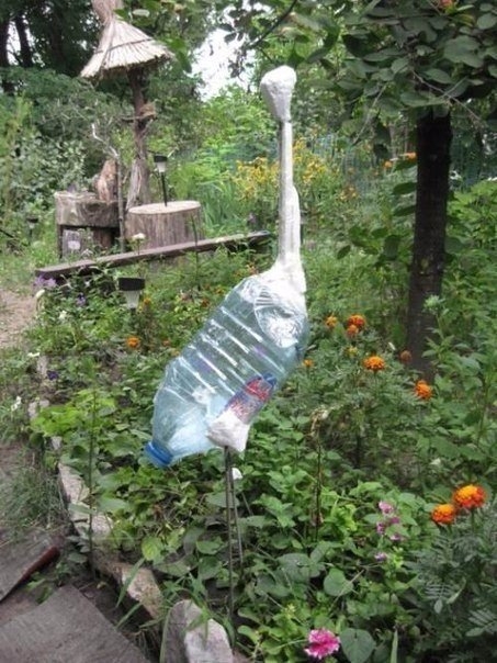 Садовая скульптура своими руками Аист