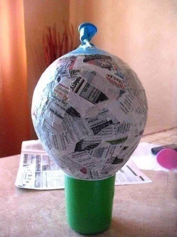 Интерьерная ваза в технике папье-маше